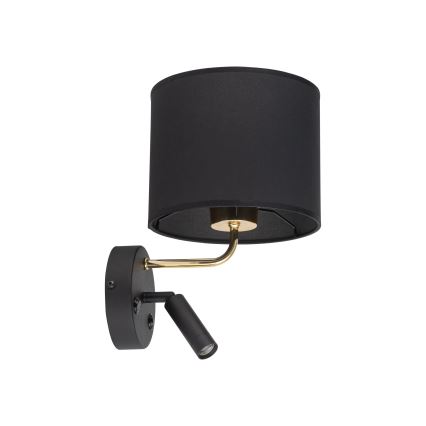 Luminária Flexível LED RICHI 1xE27/15W/230V + LED/3W/230V preta