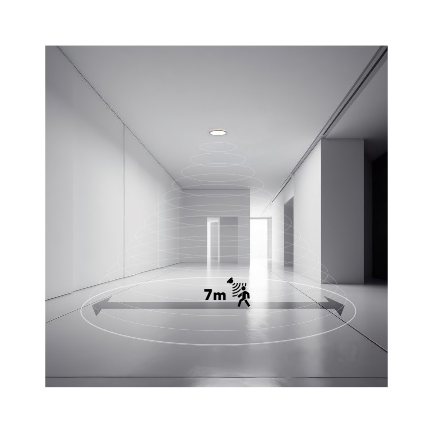 Luminária LED para casa de banho com sensor de movimento e crepúsculo NIVERA LED/12W/230V IP54 3000/4000/6000K diâmetro 22,5 cm branco + comando à distância