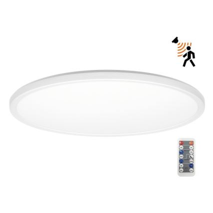 Luminária LED para casa de banho com sensor de movimento e crepúsculo NIVERA LED/32W/230V IP54 3000/4000/6000K diâmetro 42 cm branco + comando à distância