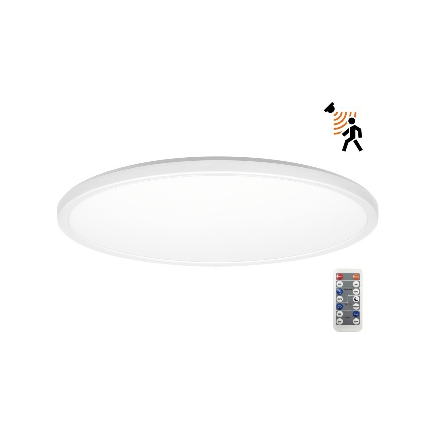 Luminária LED para casa de banho com sensor de movimento e crepúsculo NIVERA LED/32W/230V IP54 3000/4000/6000K diâmetro 42 cm branco + comando à distância
