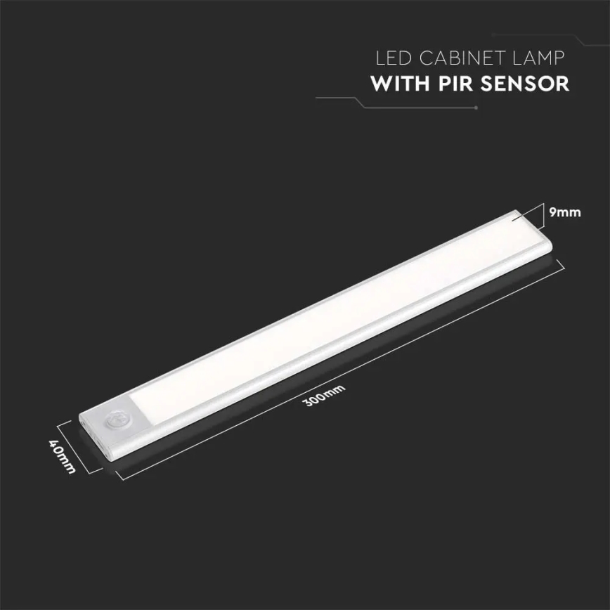 Luminária LED para baixo com sensor LED/1,5W/5V 3000K 1500 mAh