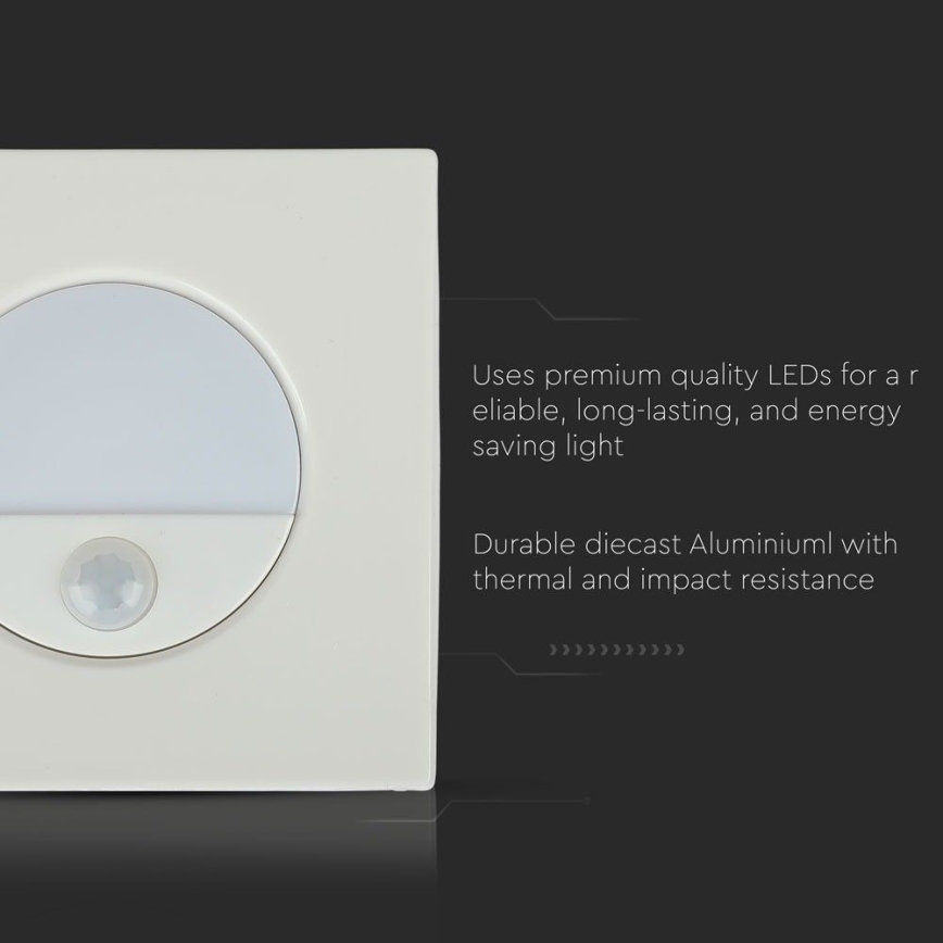 Luminária LED para escadas com sensor de movimento LED/3W/230V 4000K branco