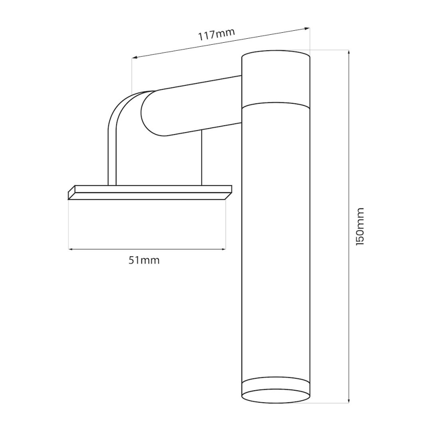 Luz LED para espelho de casa de banho APA MINI, LED/4W/230V, IP44, cromado brilhante