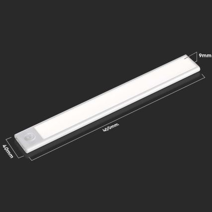 Luminária LED para baixo com sensor LED/2W/5V 4000K 2200 mAh