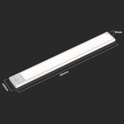 Luminária LED para baixo com sensor LED/2,5W/5V 4000K 3000 mAh