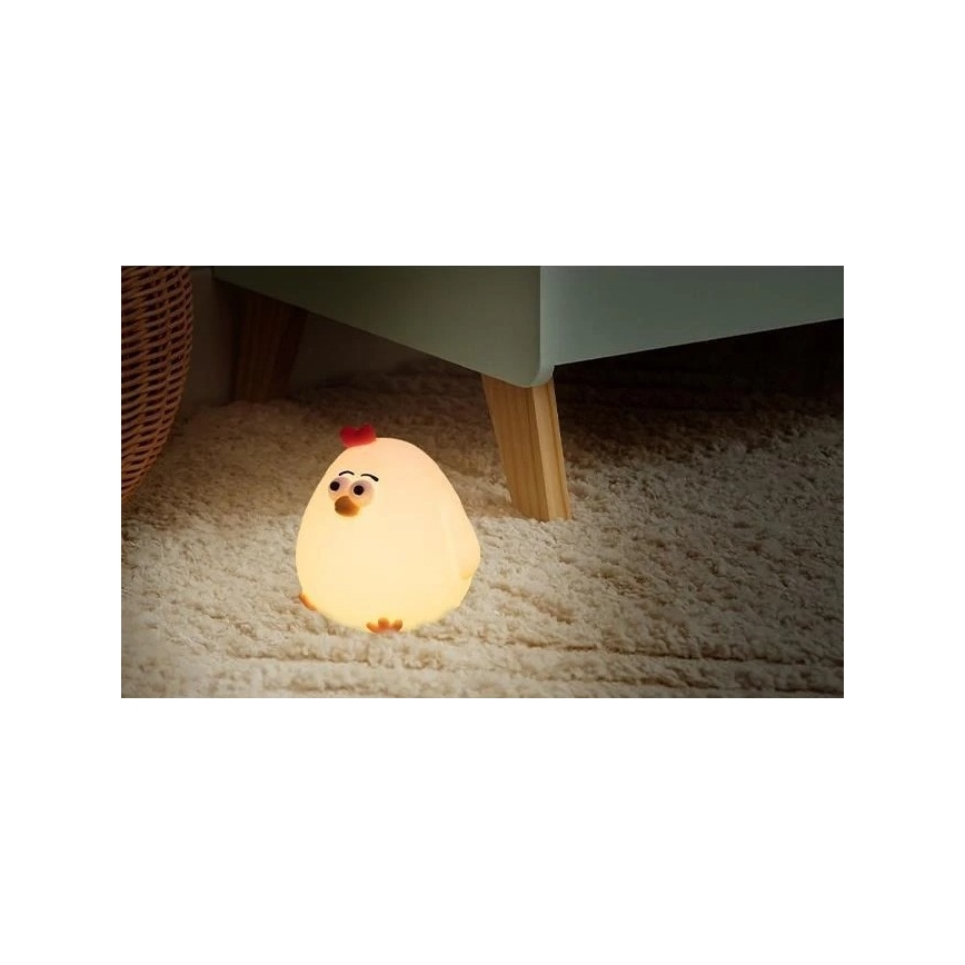 Luz noturna recarregável infantil LED regulável 1W/5V 3000K 800 mAh — pintinho