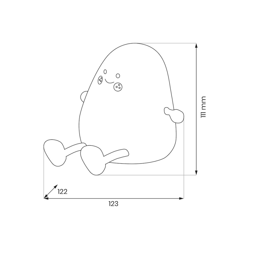 Luz nocturna infantil LED tátil, recarregável e dimerizável MANGO LED/2,5W/5V 800 mAh