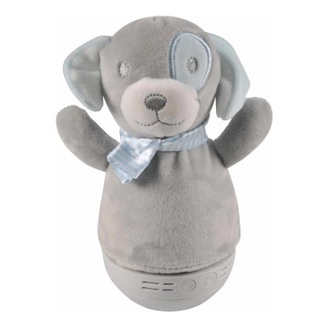 Luz noturna infantil LED RGB com melodia 3xAAA/5V cachorro