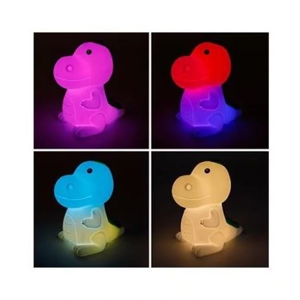 Luz noturna infantil recarregável LED RGBW regulável LED/2,5W/5V 3000K 1200 mAh Dinossauro