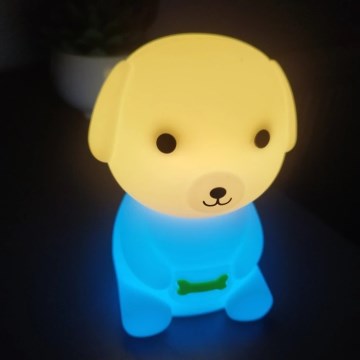 Luz noturna infantil recarregável LED RGBW dimerizável LED/2,5W/5V 3000K 1200 mAh em formato de cachorrinho