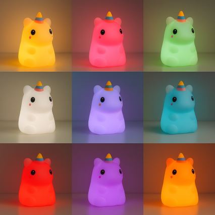 Luz noturna infantil tátil recarregável dimerizável LED RGBW UNICORN LED/1W/5V 1200 mAh