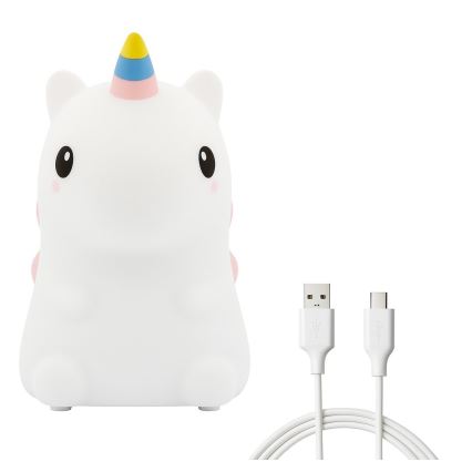 Luz noturna infantil tátil recarregável dimerizável LED RGBW UNICORN LED/1W/5V 1200 mAh