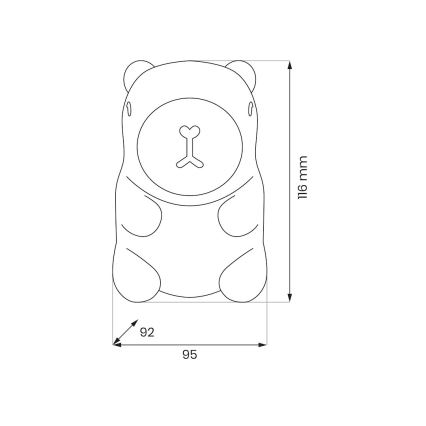 Luz noturna infantil tátil recarregável e dimerizável LED RGBW KAPYBARA LED/0,45W/5V 800 mAh