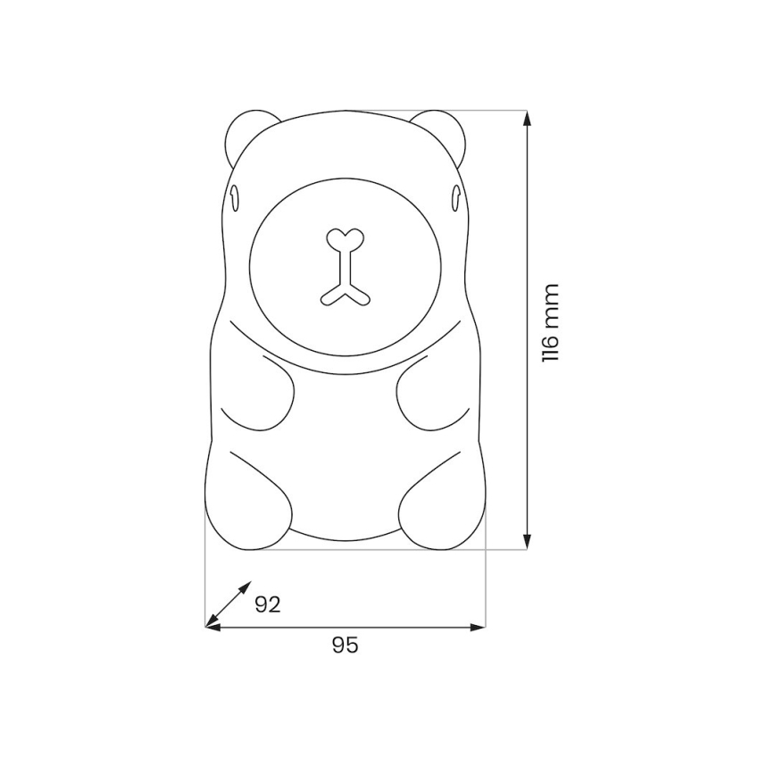 Luz noturna infantil tátil recarregável e dimerizável LED RGBW KAPYBARA LED/0,45W/5V 800 mAh