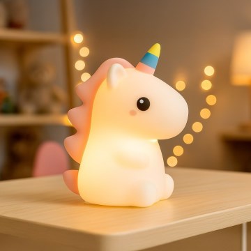 Luz noturna infantil tátil recarregável dimerizável LED RGBW UNICORN LED/1W/5V 1200 mAh