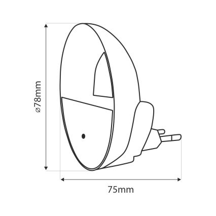 Luz noturna LED com sensor de anoitecer LED/0,5W/230V branco