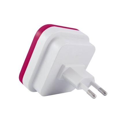 Luz noturna LED com sensor de crepúsculo LED/0,5W/230V rosa