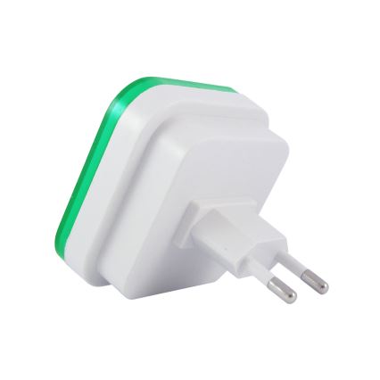 Luz noturna LED com sensor de crepúsculo LED/0,5W/230V verde