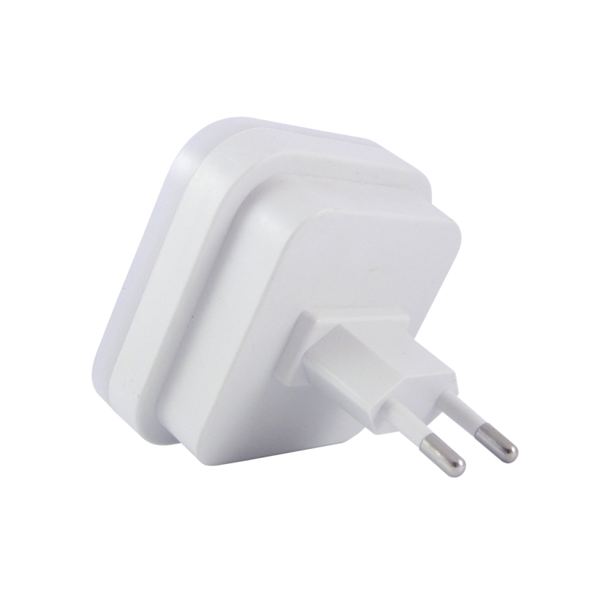 Luz noturna LED com sensor de movimento e crepuscular LED/0,5W/230V branca