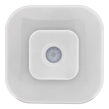 Luz noturna LED com sensor LED/0,5W/4,5V 3xAAA branca