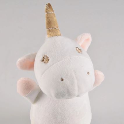 Luz noturna infantil LED RGB com melodia 3xAAA/5V unicórnio