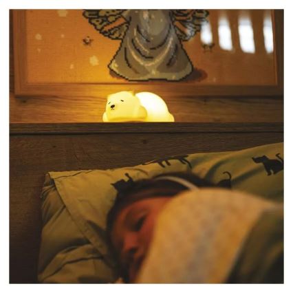 Luz noturna LED RGB recarregável sensível ao toque, LED/3,7V 1200 mAh, ursinho