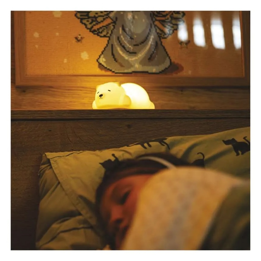 Luz noturna LED RGB recarregável sensível ao toque, LED/3,7V 1200 mAh, ursinho