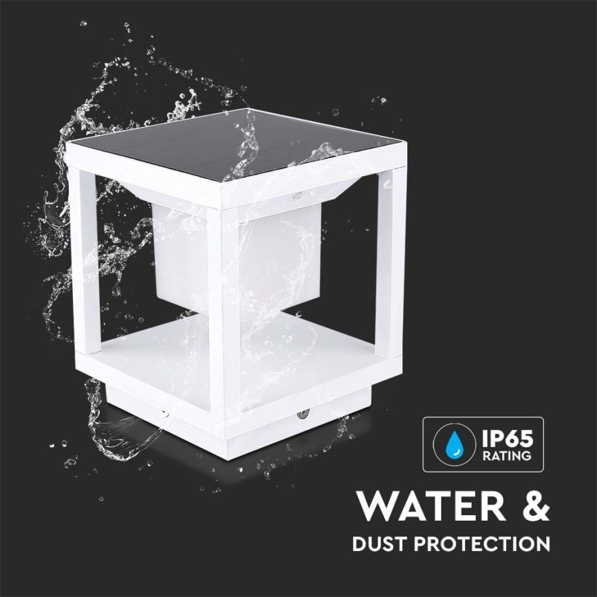 Luz Solar LED com sensor LED/2W/5,5V 3000K IP65 2600 mAh branco