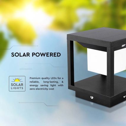 Luz Solar LED com sensor LED/2W/5,5V 3000K IP65 2600 mAh preto