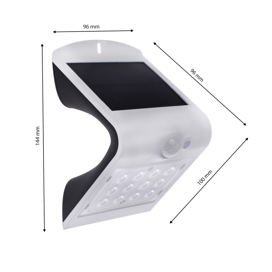 Luz Solar LED com sensor de movimento e crepúsculo LED/1,5W/1200 mAh 3,7V IP65