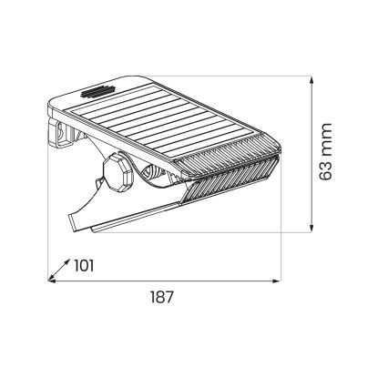 Luz Solar LED com sensor de movimento e crepúsculo CLIPS LED/4W/1200 mAh 3,7V IP44 preto