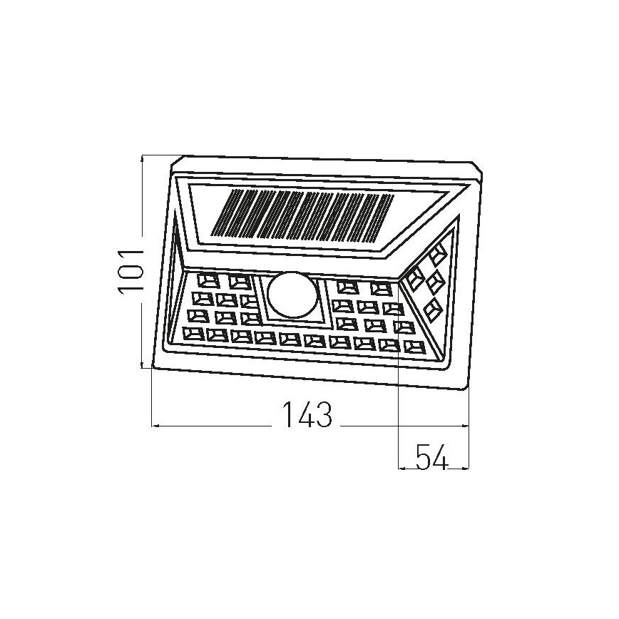 Luminária de parede solar LED com sensor LED/5W/3,7V 1200 mAh IP44
