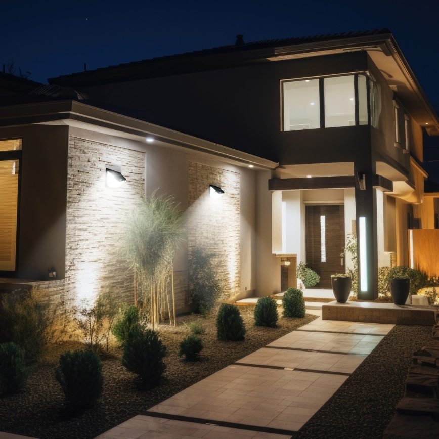 Luminária de parede solar LED com sensor LED/1W/3,7V 6500K IP44 1200 mAh