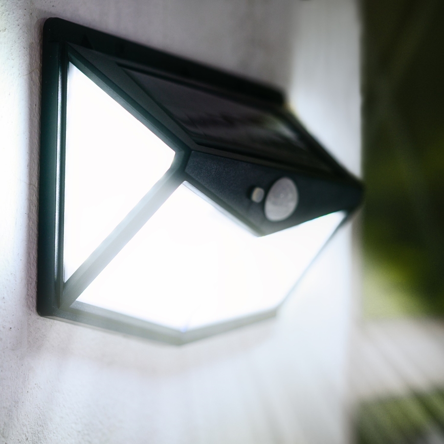 Luminária de parede solar LED com sensor LED/1W/3,7V 6500K IP44 1200 mAh