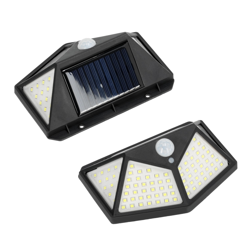 Luminária de parede solar LED com sensor LED/1W/3,7V 6500K IP44 1200 mAh