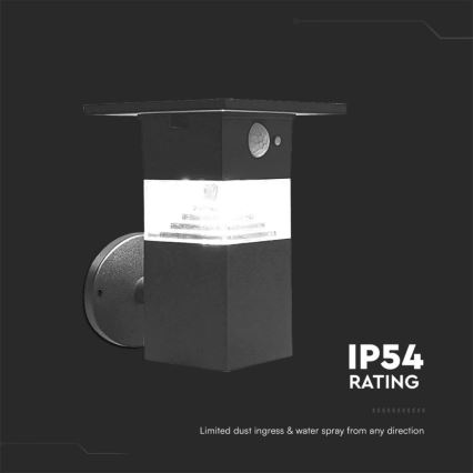 Luminária de parede solar LED com sensor LED/2,5W/3,7V IP54 3000K 2200 mAh