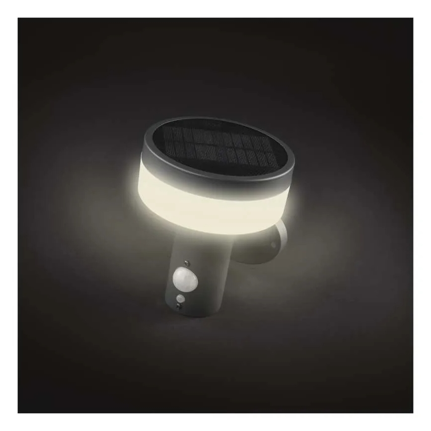 Luminária de parede solar LED com sensor LED/2W/3,7V 1200 mAh IP44