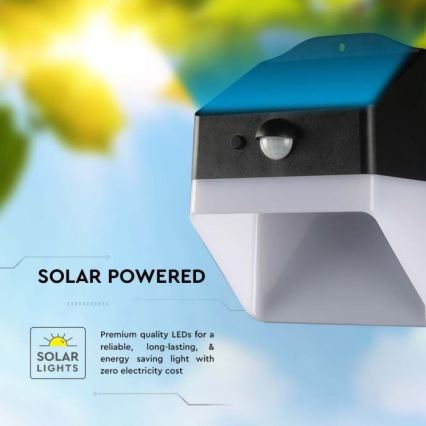 Luminária de parede solar LED com sensor LED/2W/3,7V 4000K IP65 1200 mAh