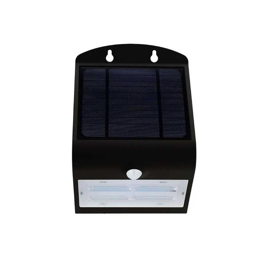 Luminária de parede solar LED com sensor LED/3W/3,7V 3000/4000K IP65 2000 mAh preta