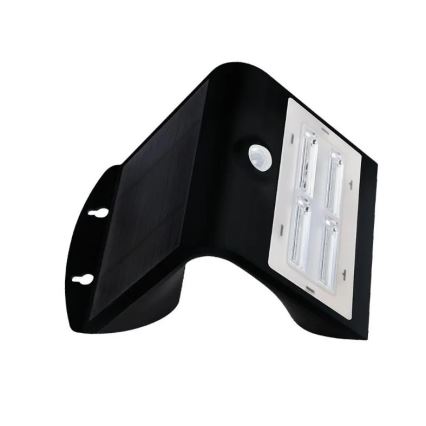 Luminária de parede solar LED com sensor LED/3W/3,7V 3000/4000K IP65 2000 mAh preta
