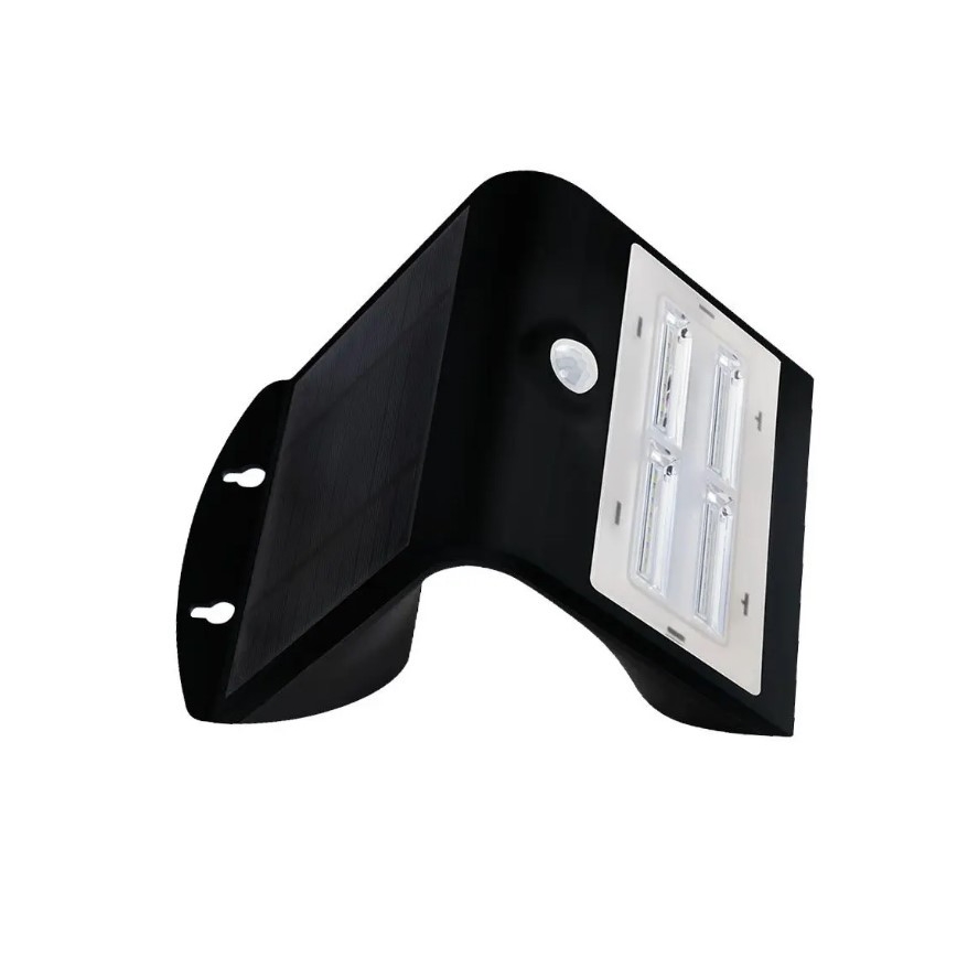 Luminária de parede solar LED com sensor LED/3W/3,7V 3000/4000K IP65 2000 mAh preta