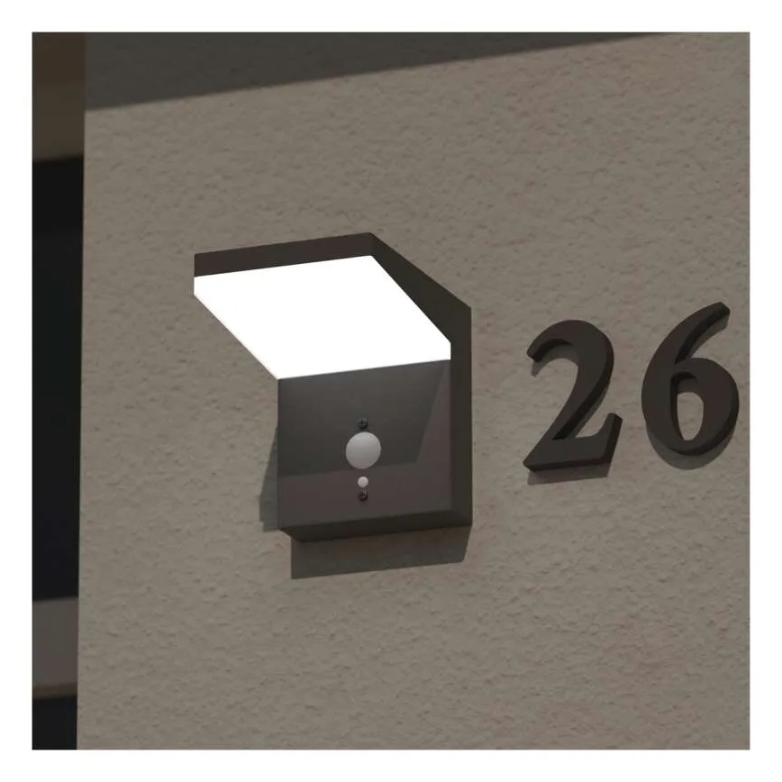 Luminária de parede solar LED com sensor LED/4,4W/3,7V 2200 mAh IP44
