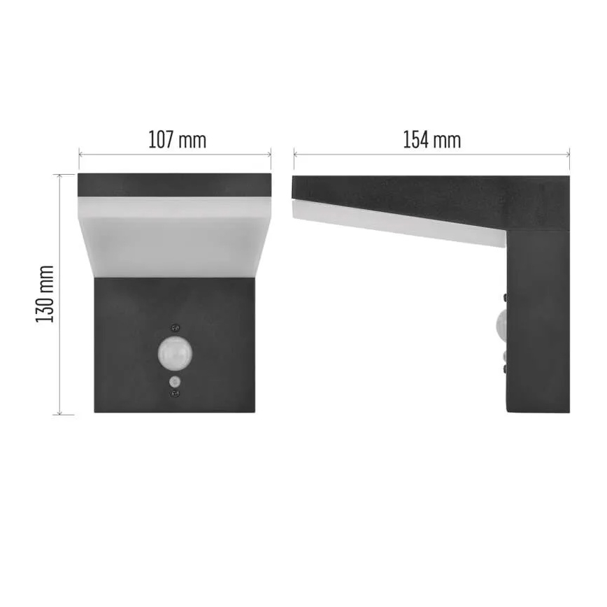 Luminária de parede solar LED com sensor LED/4,4W/3,7V 2200 mAh IP44