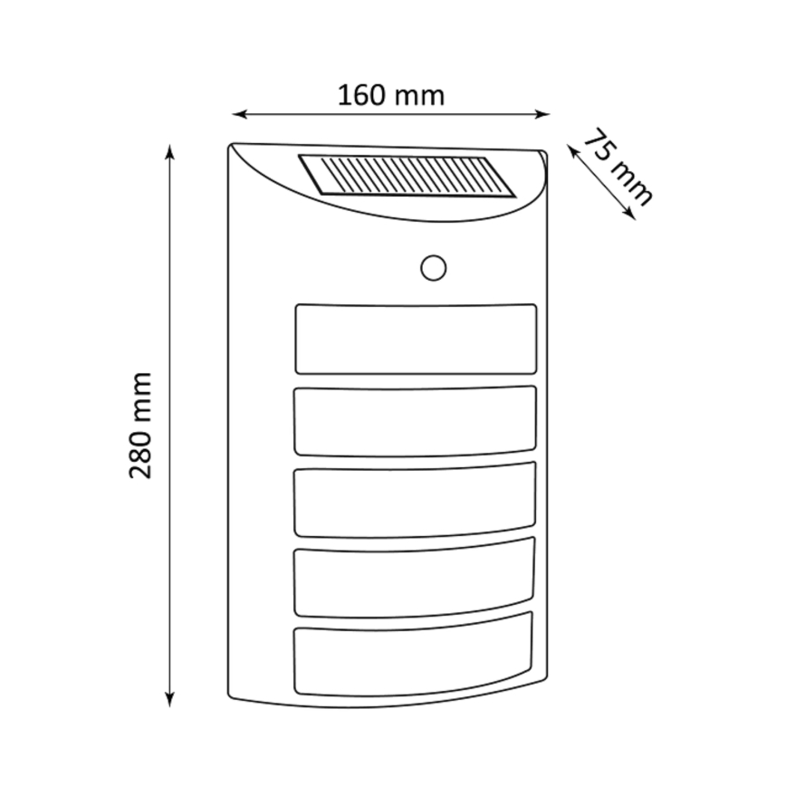 Luminária de parede solar LED com sensor SAFFO LED/3,7V 2000 mAh IP44