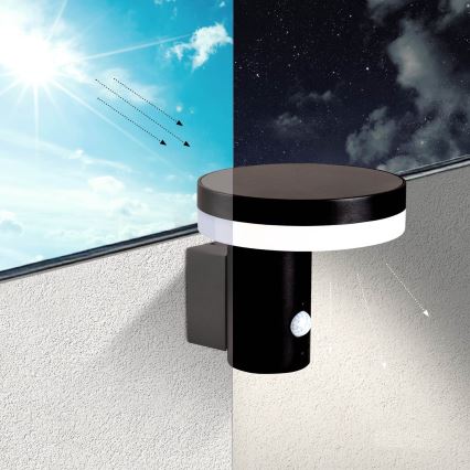 Luminária de parede solar LED com sensor SOLARIS3 LED/5,5W/3,7V 4000K IP44 2600 mAh