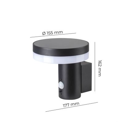 Luminária de parede solar LED com sensor SOLARIS3 LED/5,5W/3,7V 4000K IP44 2600 mAh