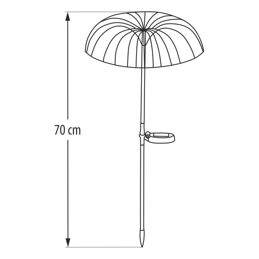 Luz solar LED RGB, LED/1,2 V, 300 mAh, IP44, preta