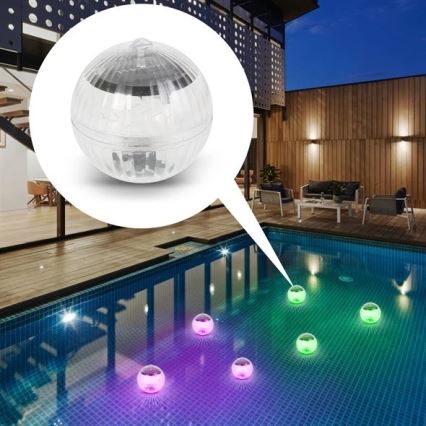 Luz solar LED RGB para piscina com sensor crepuscular LED/1,2V/600 mAh IP65