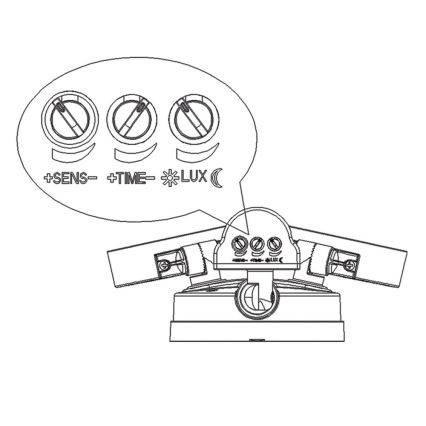 Luz superior Tarraco C PIR - Holofote LED com sensor TARRACO 2xLED/20W/230V IP65