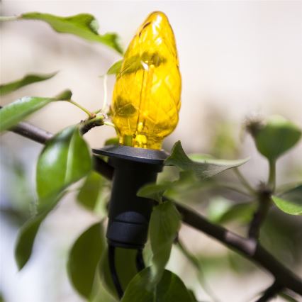 Guirlanda de Natal LED para exterior CONE FILAMENT 20xE10 19m colorida / branco quente IP44, Fabricado na República Checa